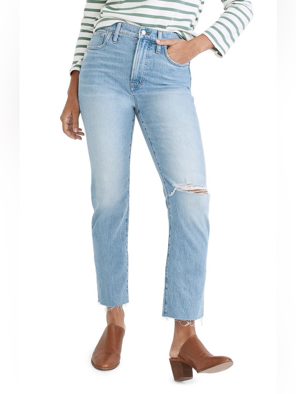 NWT Madewell Blue Perfect Vintage Straight Leg Jeans 25T 25